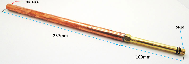 copper tail pipe dimension